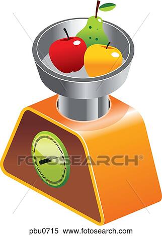 A weigh scale with apples and a pear View Large Illustration Stock Illustration - A weigh scale with apples and a pear. Fotosearch