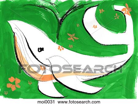 A whale View Large Illustration Clip Art - A whale. Fotosearch