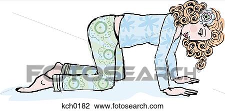 A woman in an exercise pose View Large Illustration Drawing - A woman in an exercise pose. Fotosearch