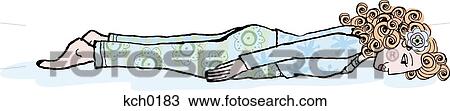 Drawing - a woman in an exercise pose. Fotosearch