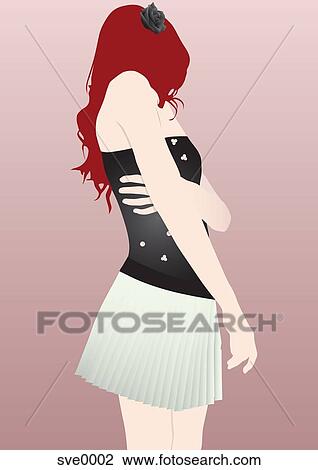 A woman looking away View Large Illustration Drawing - A woman looking away. Fotosearch