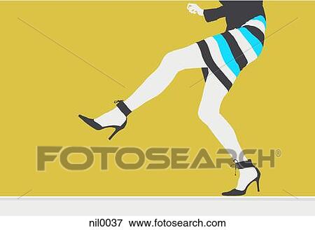Stock Illustration - A woman wearing a skirt and high heels. Fotosearch
