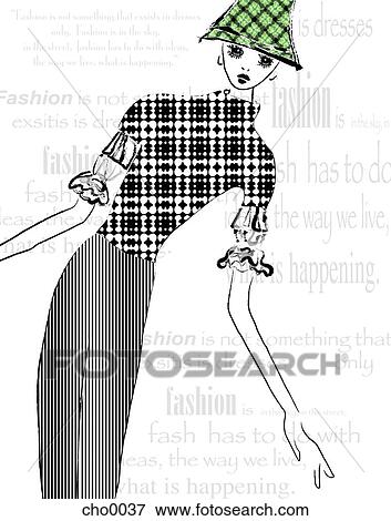 A woman with words about fashion in the background View Large Illustration Stock Illustration - A woman with words about fashion in the background. Fotosearch