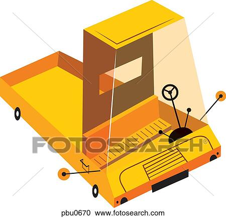 A yellow truck View Large Illustration Clipart - A yellow truck. Fotosearch