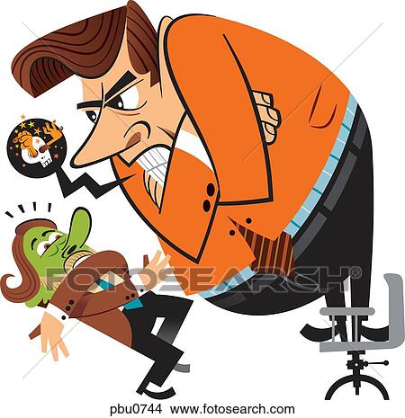 An angry man shouting at a smaller man with a /ngreen face View Large Illustration Stock Illustration - An angry man shouting at a smaller man with a /ngreen face. Fotosearch