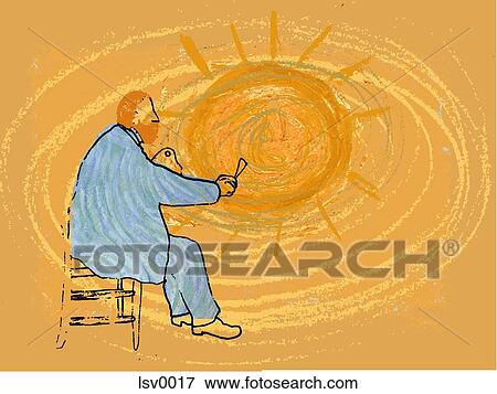An artist painting the sun View Large Illustration Stock Illustration - An artist painting the sun. Fotosearch