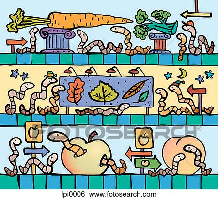 Stock Illustration - An earthworm world. Fotosearch