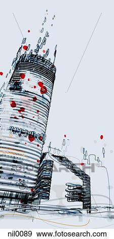 Stock Illustration - An illustration of a tower. Fotosearch