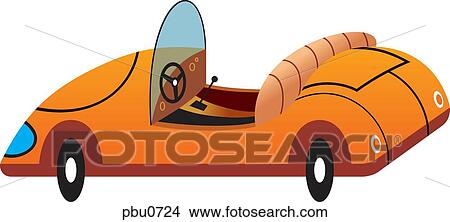 An orange convertible View Large Illustration Stock Illustration - An orange convertible. Fotosearch