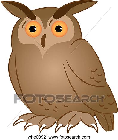 An owl View Large Illustration Drawing - An owl. Fotosearch