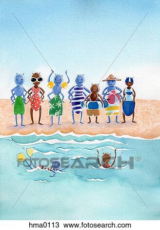Drawing - Ants at the beach. Fotosearch