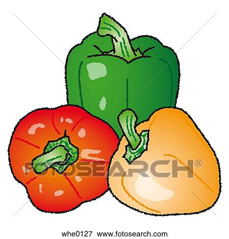Bell peppers View Large Illustration Stock Illustration - Bell peppers. Fotosearch
