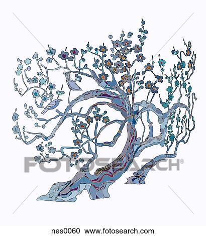 Blue Tree View Large Illustration Clipart - Blue Tree. Fotosearch