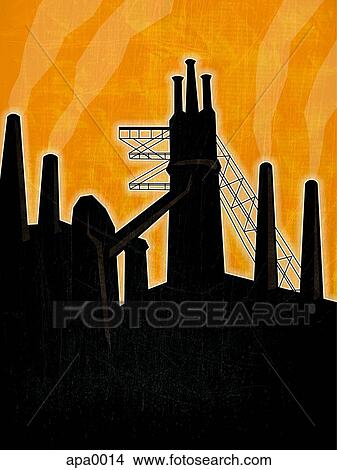 Factory buildings View Large Illustration Stock Illustration - Factory buildings. Fotosearch
