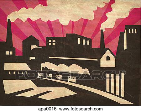 Factory buildings View Large Illustration Stock Illustration - Factory buildings. Fotosearch