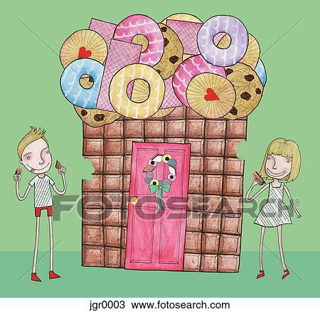 Drawing - Hansel and Gretal. Fotosearch