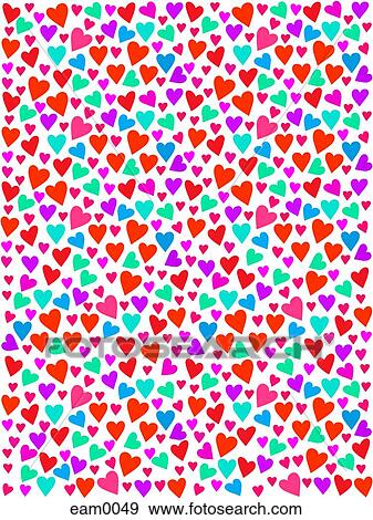 Stock Illustration - Heart pattern on white background. Fotosearch