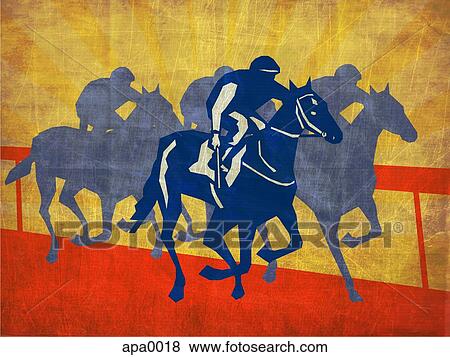 Stock Illustration - Horse racing. Fotosearch