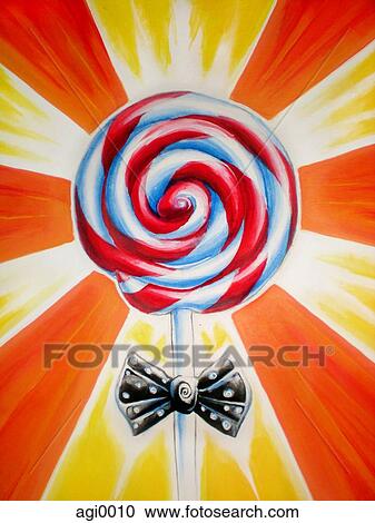 Lollipop with a bow View Large Illustration Clipart - Lollipop with a bow. Fotosearch