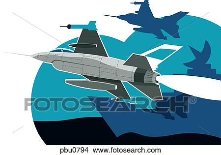 Military aircraft with missiles View Large Illustration Stock Illustration - Military aircraft with missiles. Fotosearch