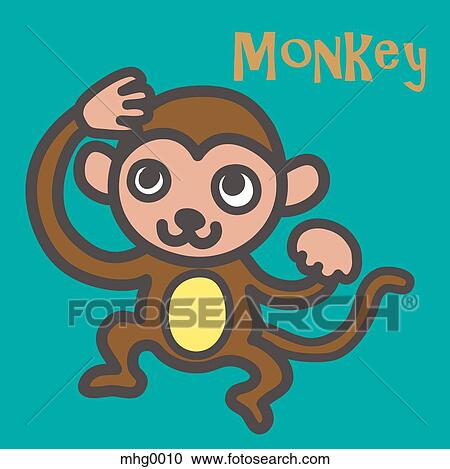 Monkey View Large Illustration Clipart - Monkey. Fotosearch