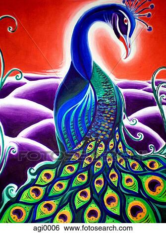 Peacock View Large Illustration Stock Illustration - Peacock. Fotosearch