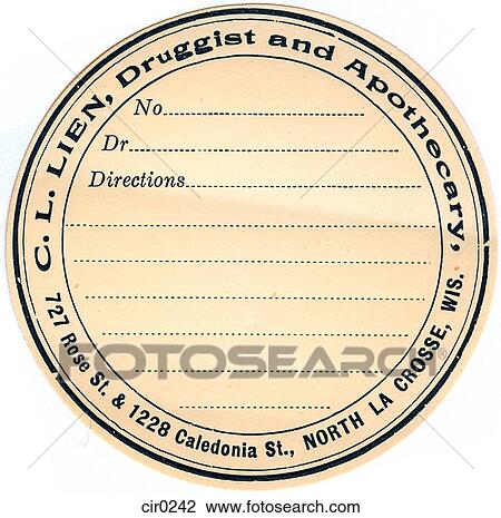 pharmacy blank label View Large Illustration Drawing - pharmacy blank label. Fotosearch