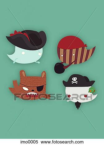 Pirate ghosts View Large Illustration Stock Illustration - Pirate ghosts. Fotosearch
