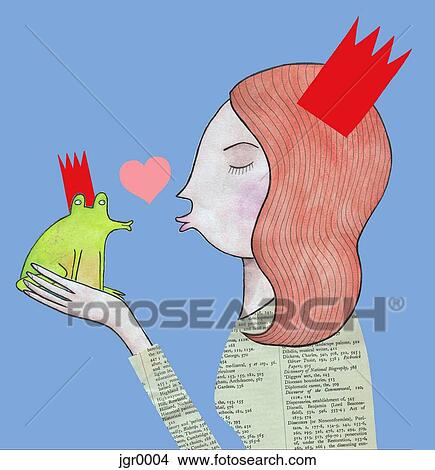 Stock Illustration - Princess and the Frog. Fotosearch
