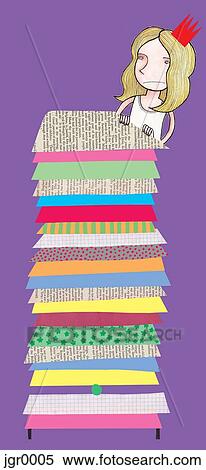 Stock Illustration - Princess and the Pea. Fotosearch