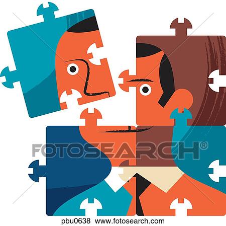 Puzzle pieces forming a portrait of a man View Large Illustration Stock Illustration - Puzzle pieces forming a portrait of a man. Fotosearch