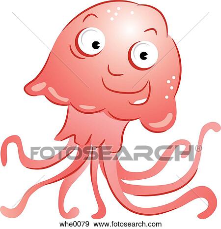 Smiling octopus View Large Illustration Stock Illustration - Smiling octopus. Fotosearch