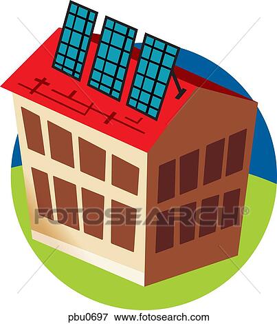 Solar panels on a building View Large Illustration Stock Illustration - Solar panels on a building. Fotosearch
