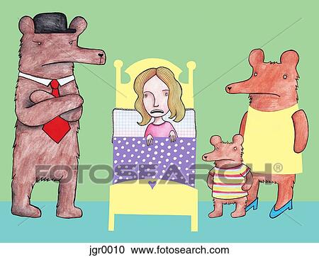 The three bears View Large Illustration Clipart - The three bears. Fotosearch