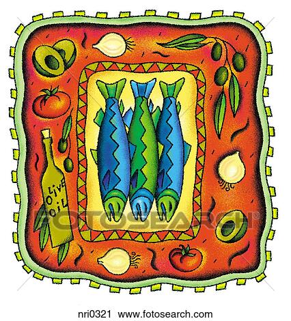 Three fish View Large Illustration Clip Art - Three fish. Fotosearch