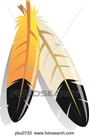 Drawing - two feathers. Fotosearch