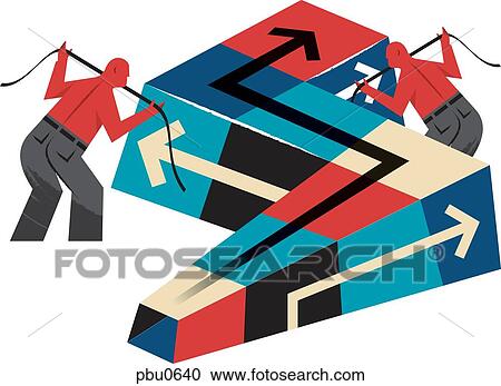 Two men looking at arrows whild holding measuring tape View Large Illustration Clipart - Two men looking at arrows whild holding measuring tape. Fotosearch