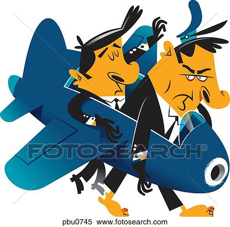 Two men walking an airplane View Large Illustration Stock Illustration - Two men walking an airplane. Fotosearch