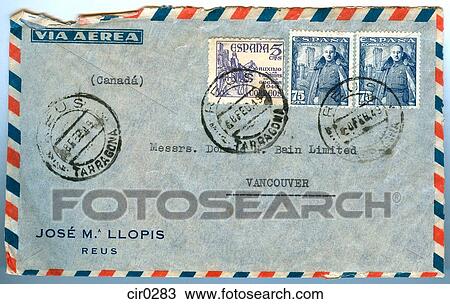 vancouver airmail envelope View Large Illustration Drawing - vancouver airmail envelope. Fotosearch