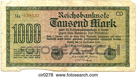 Stock Illustration - vintage german bank note. Fotosearch