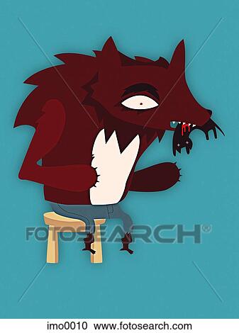 Wolf View Large Illustration Clipart - Wolf. Fotosearch