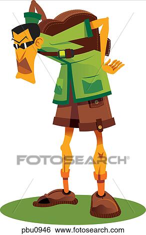 A backpacker View Large Illustration Stock Illustration - A backpacker. Fotosearch