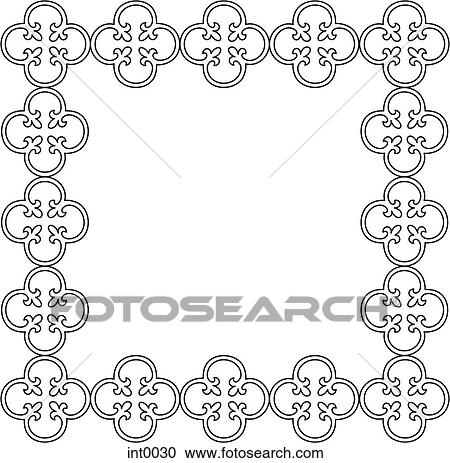 Clipart - A black and white border. Fotosearch