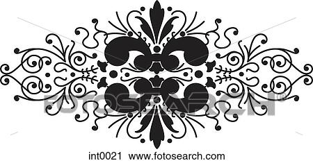 Clip Art - A black and white decorative element. Fotosearch
