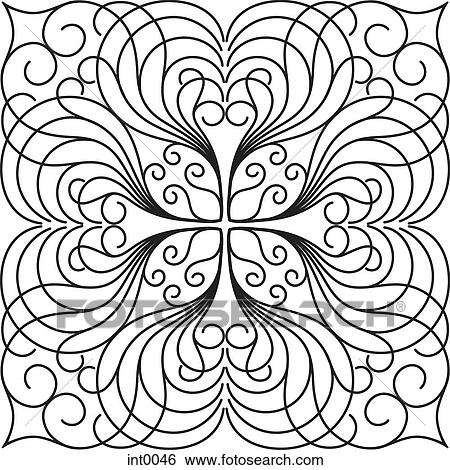 Stock Illustration - A black and white decorative element. Fotosearch