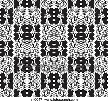 Stock Illustration - A black and white decorative pattern. Fotosearch