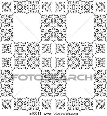 Clip Art - A black and white pattern. Fotosearch