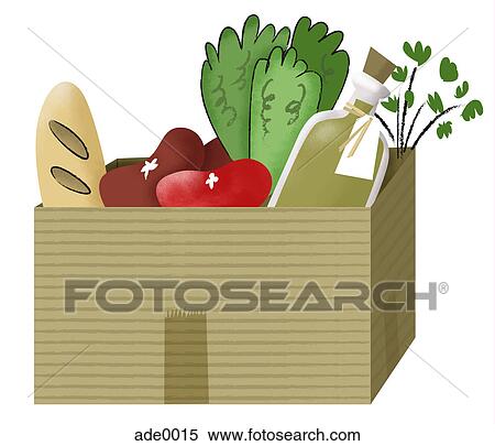 Stock Illustration - A box of food. Fotosearch