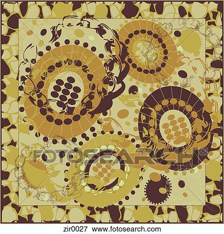 A brown and yellow design View Large Illustration Stock Illustration - A brown and yellow design. Fotosearch