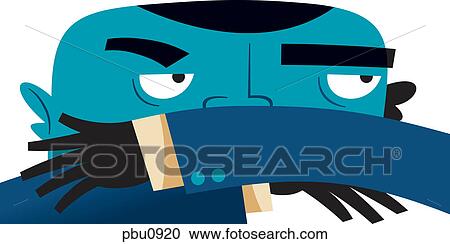 A businessman covering his face View Large Illustration Clipart - A businessman covering his face. Fotosearch